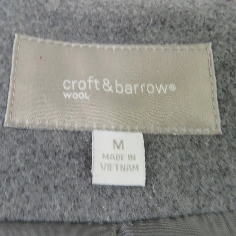 Croft & Barrow Charcoal Gray Double-Breasted Wool Pea Coat Medium Women's Coat